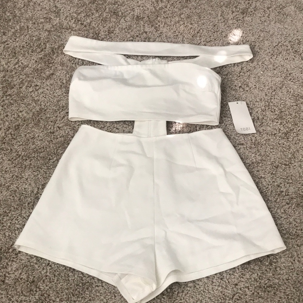 White tobi romper